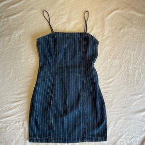 Forever 21 Jean Pinstripe Mini Dress
